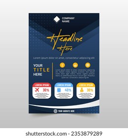 Vector Abstract Gradient Blue Business Flyer Template, can be used for business designs, presentation designs or any suitable designs.