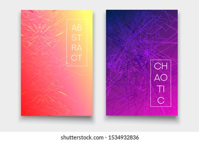 Vector abstract gradient broshures set. Trendy scribble web background design. 