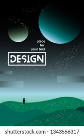 Vector abstract gradient illustrations,universe. space. space trip. design. Backgrounds for the cover of magazines about dreams, future, design and space, fancy, crazy posters