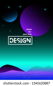 Vector abstract gradient illustrations,universe. space. space trip. design. Backgrounds for the cover of magazines about dreams, future, design and space, fancy, crazy posters
