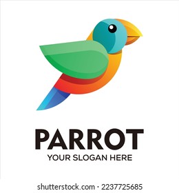 Vector abstract gradient parrot bird logo vector