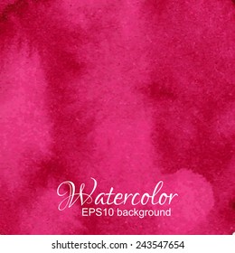 Vector abstract gradient red pink hand drawn watercolor background.