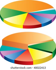 vector abstract graph in circle