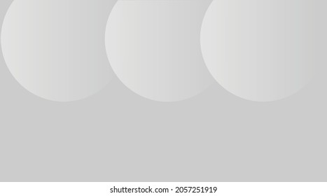 Vector abstract graphic design background. Light grey circles overlapping along top of frame. Gradient. Business. Copy space. 