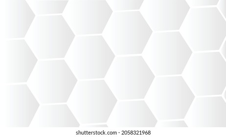 Vector abstract graphic design background. Gradient hexagons covering entire frame like a honeycomb. Very light grey. Copy space.