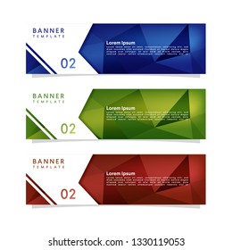 Vector abstract graphic design banner template. Collection of design banner template. Abstract graphic design banner template isolated on grey background. Header - landing page Web Design Elements