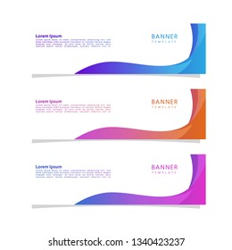 Vector abstract graphic design banner template. Collection of design banner template. Abstract graphic design banner template isolated on grey background. Header - landing page Web Design