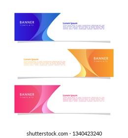 Vector abstract graphic design banner template. Collection of design banner template. Abstract graphic design banner template isolated on grey background. Header - landing page Web Design