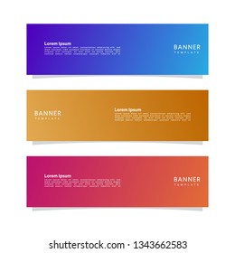 Vector abstract graphic design banner template. Collection of design banner template. Abstract graphic design banner template isolated on grey background. Header - landing page Web Design