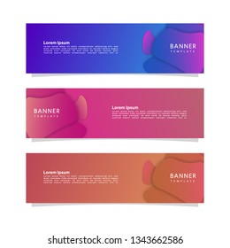 Vector abstract graphic design banner template. Collection of design banner template. Abstract graphic design banner template isolated on grey background. Header - landing page Web Design
