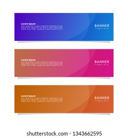 Vector abstract graphic design banner template. Collection of design banner template. Abstract graphic design banner template isolated on grey background. Header - landing page Web Design