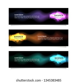 Vector abstract graphic design banner template. Collection of design banner template. Abstract graphic design banner template isolated on grey background. Header - landing page Web Design