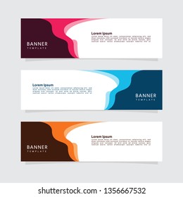Vector abstract graphic design banner template. Collection of design banner template. Abstract graphic design banner template isolated on grey background. Header - landing page Web Design