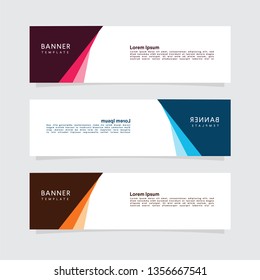 Vector abstract graphic design banner template. Collection of design banner template. Abstract graphic design banner template isolated on grey background. Header - landing page Web Design