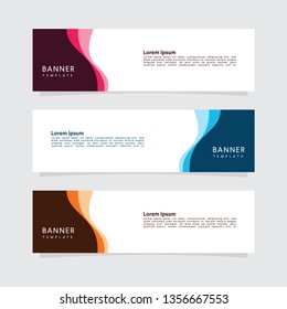 Vector abstract graphic design banner template. Collection of design banner template. Abstract graphic design banner template isolated on grey background. Header - landing page Web Design