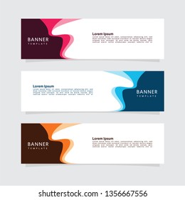 Vector abstract graphic design banner template. Collection of design banner template. Abstract graphic design banner template isolated on grey background. Header - landing page Web Design