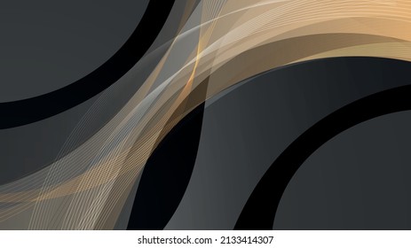 Vector Abstract graphic design of Banner Pattern background template. Background for social media with golden and white light on black background