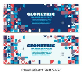 Diseño gráfico abstracto vectorial Plantilla de fondo de patrón de banner. Diseño de borde de banner de fondos geométricos abstractos. Composición de formas geométricas simples. Para uso en Presentación, Volante y Leafl