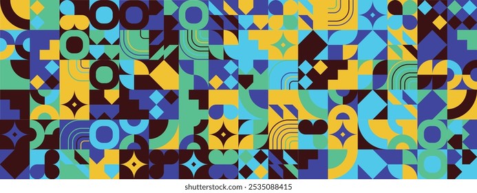 Plantilla de Web de fondo de Fondo de pantalla de patrón de mosaico de diseño de presentación gráfica abstracta de Vector.