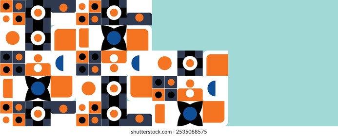 Vector abstract graphic presentation design mosaic pattern wallpaper background web template.