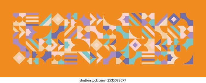 Plantilla de Web de fondo de Fondo de pantalla de patrón de mosaico de diseño de presentación gráfica abstracta de Vector.