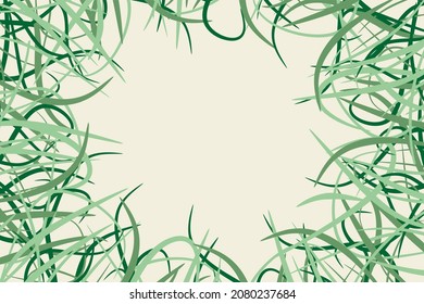 Vector abstract grass background with free space for text in the middle. Graphic illustration.