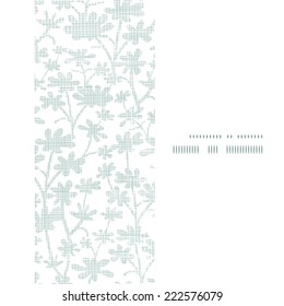 Vector abstract gray bush leaves textile vertical frame seamless pattern background