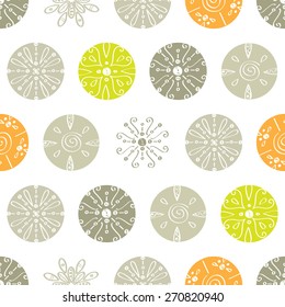 Vector abstract gray and green polka dot seamless pattern background