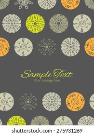 Vector abstract gray and green polka dot backgr vertical double borders frame invitation template