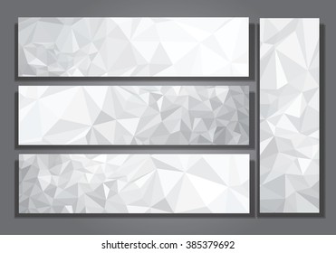 Vector abstract gray, triangles banners.