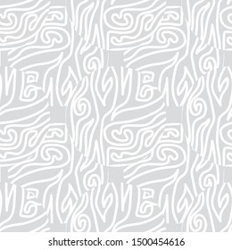 Vector Abstract Gray White Curves Seamless Repeat Pattern