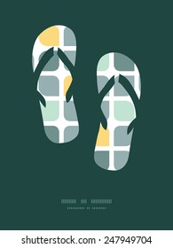 Vector abstract gray yellow rounded squares flip flops silhouettes pattern frame