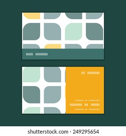 Vector abstract gray yellow rounded squares horizontal stripe frame pattern business cards set