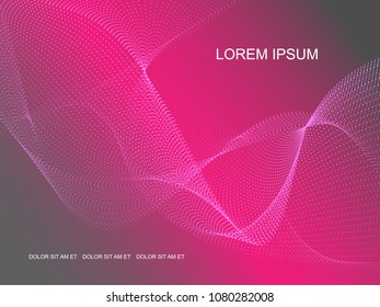 Vector abstract gray-pink background with dot waves. Background for your business, background for website.