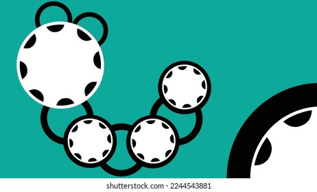 Vector abstract green background with geometric semicircle circle  shapes.