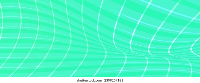 Vector abstract green background with smooth plaid wavy. Bright color transition gradient wallpaper back. Modern shiny simple gradient wave lines fon. Suit for poster, banner, brochure, website, sale