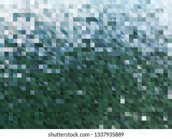 Vector Abstract Green Background of Water. Wallpaper of Natural Element in Mosaic Style. Vector illustration of Textured Fond. Nature backdrop. Ecology Concept of Water for Graphic Design