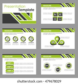 Vector abstract green and black template for multipurpose presentation slides