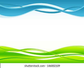 vector abstract green and blue waves - Separate layers for easy editing