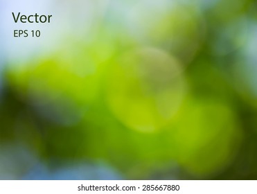 Vector abstract green bokeh