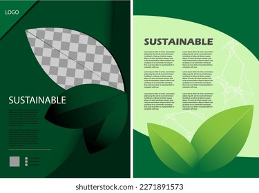 Vector, abstract, green, booklet template