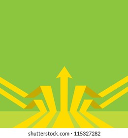 vector abstract green business background with arrows.