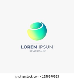 Vector abstract green circle swirl logo design elements for company branding and redesign. Origami paper style, flat, line art gradient modern and futuristic.