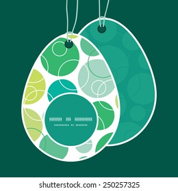 Vector abstract green circles Easter egg shaped tags set template