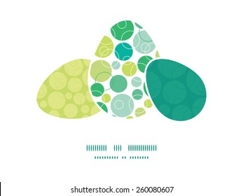 Vector abstract green circles three matching Easter egg silhouettes frame card template