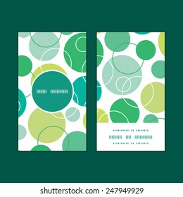 Vector abstract green circles vertical round frame pattern business cards set