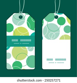 Vector abstract green circles vertical stripe frame pattern tags set