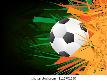 Vector Abstract green color background with ball.