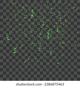 Vector abstract green confetti decorative tranparent background vector.