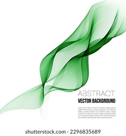 Fondo de las líneas curvas verdes abstractas del vector. Plantilla de folleto